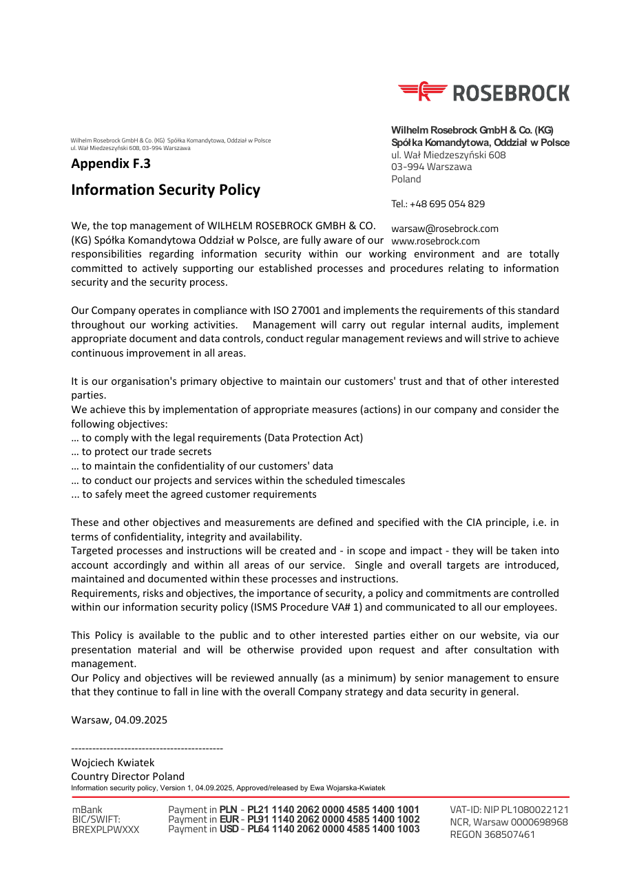 Appendix F.3 – Informationssicherheitspolitik (pl)