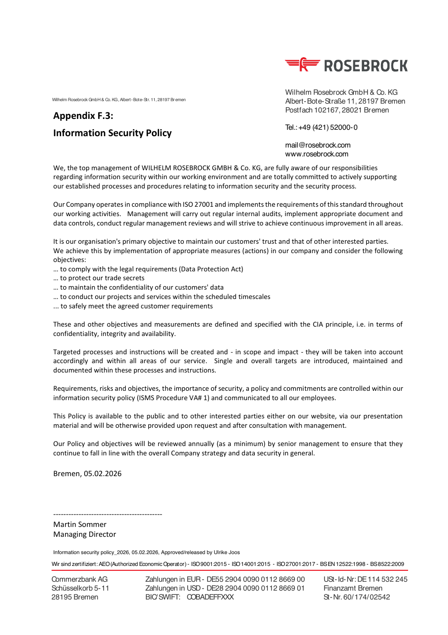 Appendix F.3 – Informationssicherheitspolitik